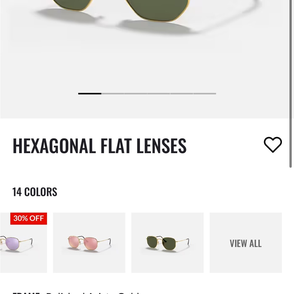 Hexagonal Flat Lenses Ray-Ban Sunglasses with Black Lenses RB3548N 001 51-21